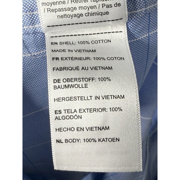 UNTUCKit Mens Large Blue White Plaid Blakeslee WF Slim Fit Long Sleeve Button Up - Picture 8 of 12